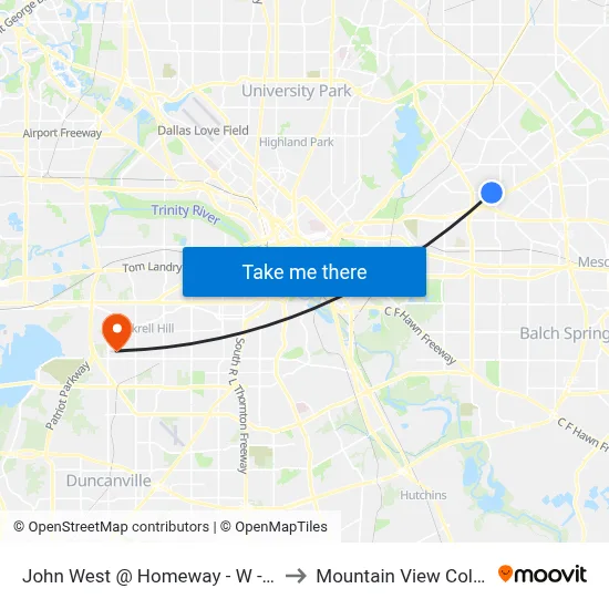John West @ Homeway - W - Mb1 to Mountain View College map