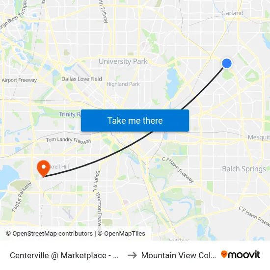 Centerville @ Marketplace - N - MB to Mountain View College map