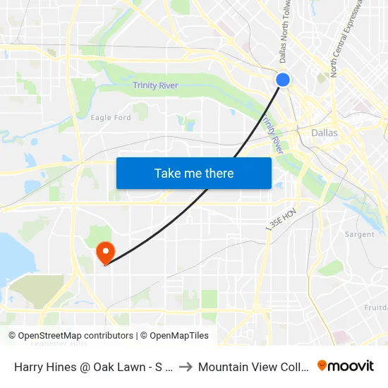 Harry Hines @ Oak Lawn - S -  FS to Mountain View College map