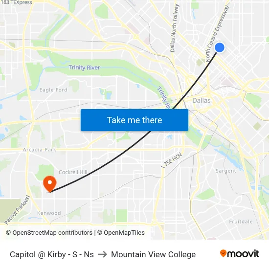 Capitol @ Kirby - S - Ns to Mountain View College map