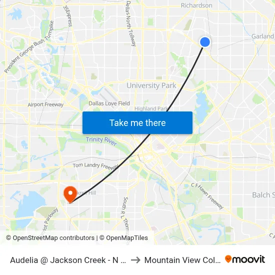 Audelia @ Jackson Creek - N - Mb1 to Mountain View College map