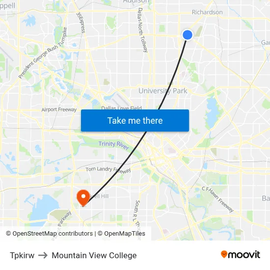 Tpkirw to Mountain View College map