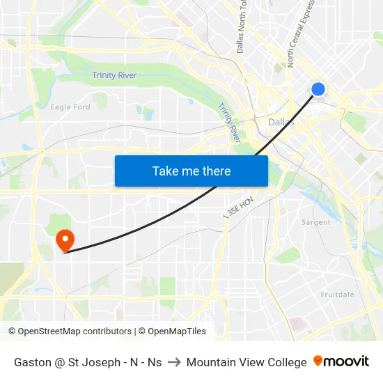 Gaston @ St Joseph - N - Ns to Mountain View College map