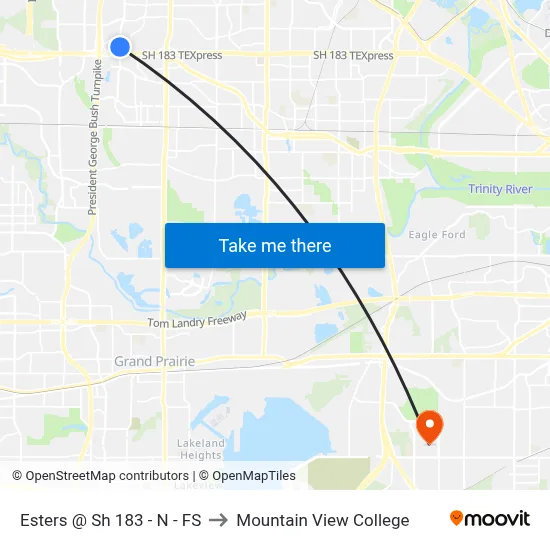 Esters @ Sh 183 - N - FS to Mountain View College map