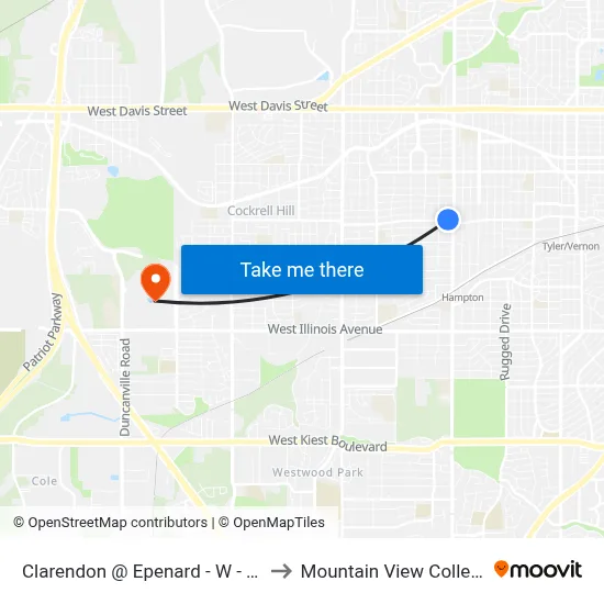Clarendon @ Epenard - W - Ns to Mountain View College map