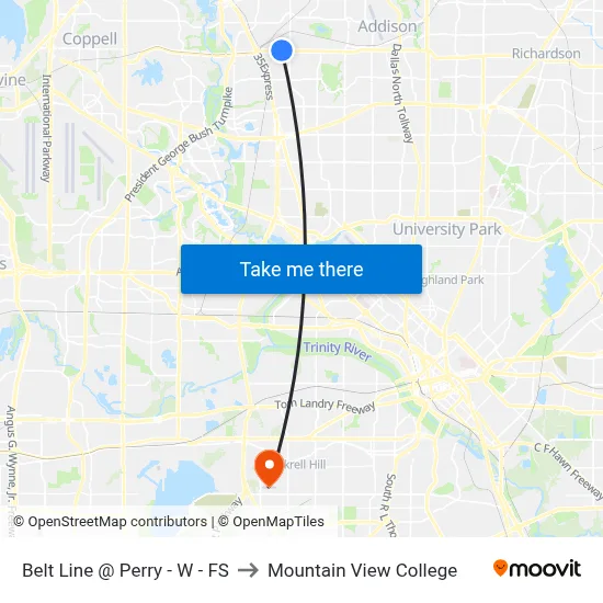 Belt Line @ Perry - W - FS to Mountain View College map