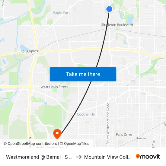 Westmoreland @ Bernal - S - FS to Mountain View College map