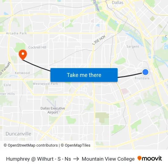 Humphrey @ Wilhurt - S - Ns to Mountain View College map
