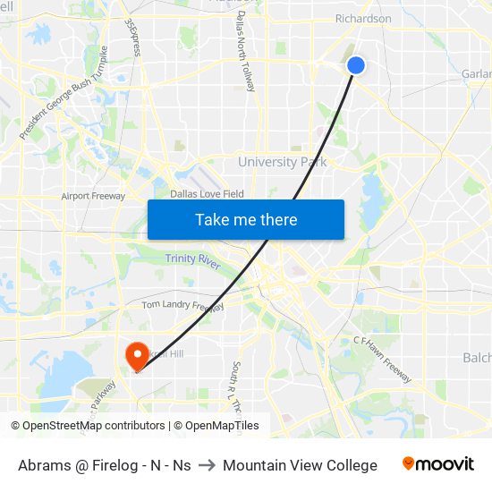 Abrams @ Firelog - N - Ns to Mountain View College map