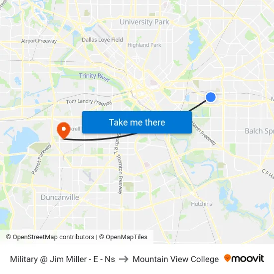 Military @ Jim Miller - E - Ns to Mountain View College map