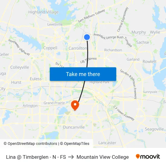 Lina @ Timberglen - N - FS to Mountain View College map