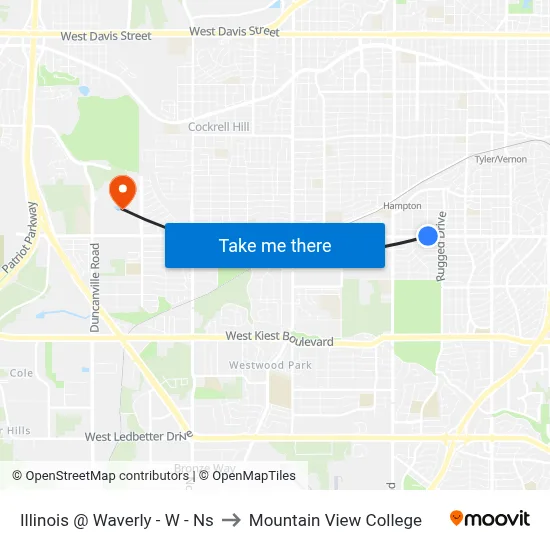 Illinois @ Waverly - W - Ns to Mountain View College map