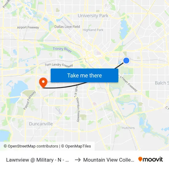 Lawnview @ Military - N - MB to Mountain View College map