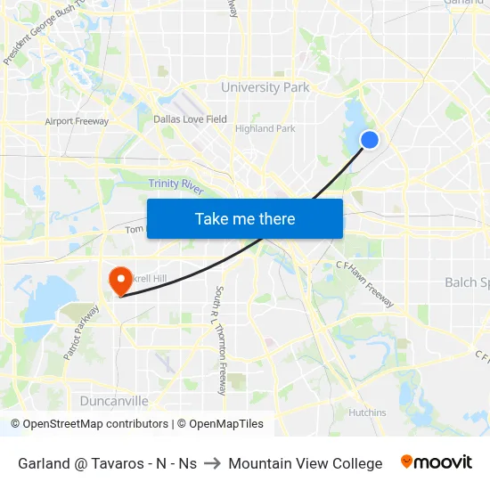 Garland @ Tavaros - N - Ns to Mountain View College map