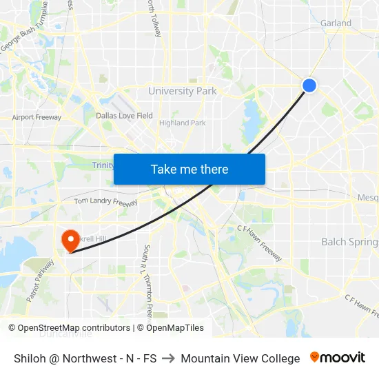 Shiloh @ Northwest - N - FS to Mountain View College map