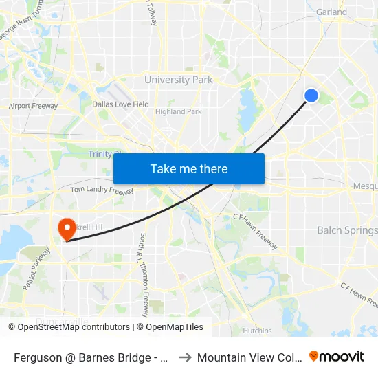 Ferguson @ Barnes Bridge - N - Ns to Mountain View College map