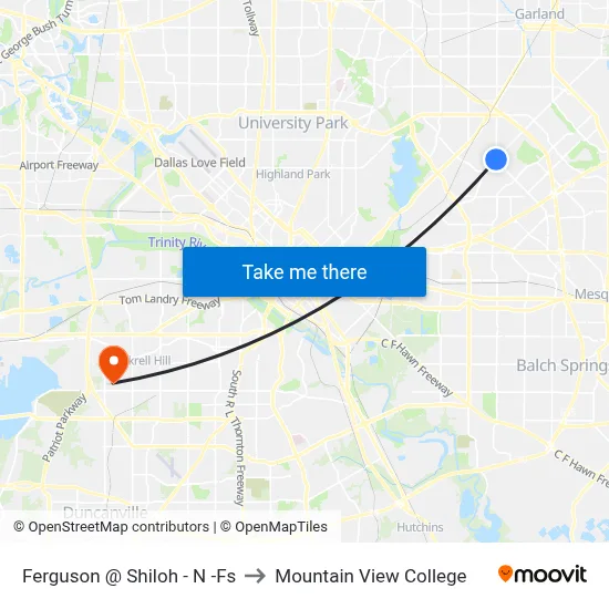 Ferguson @ Shiloh - N -Fs to Mountain View College map