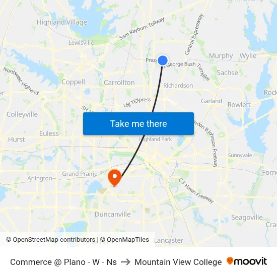 Commerce @ Plano - W - Ns to Mountain View College map