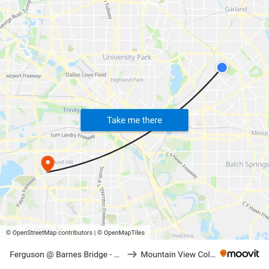 Ferguson @ Barnes Bridge - S - MB to Mountain View College map