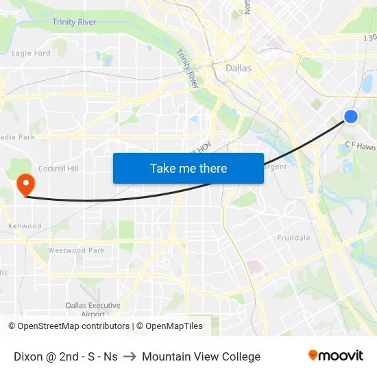 Dixon @ 2nd - S - Ns to Mountain View College map