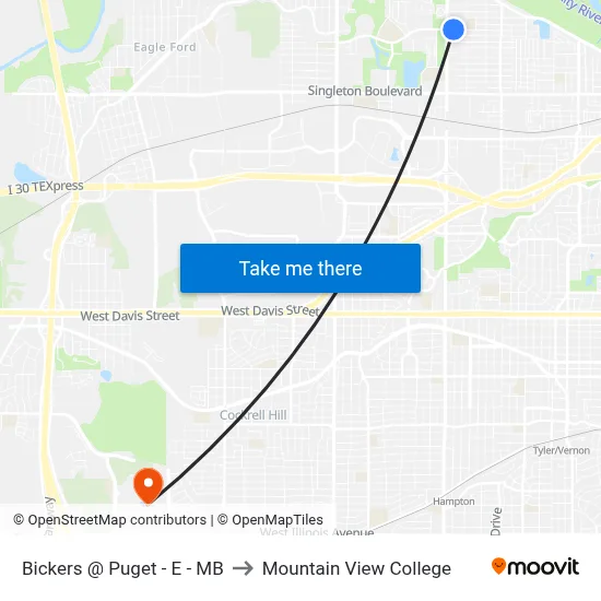 Bickers @ Puget - E - MB to Mountain View College map
