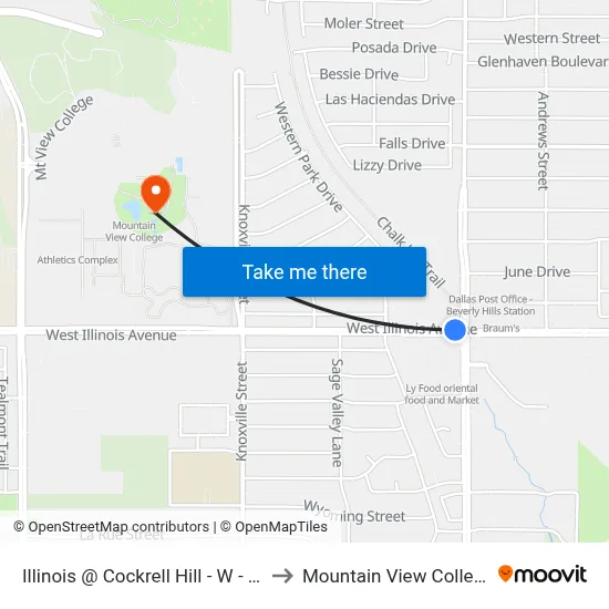Illinois @ Cockrell Hill - W - FS to Mountain View College map