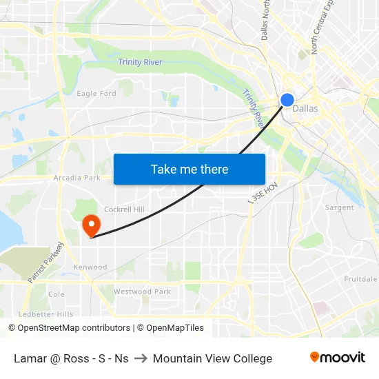 Lamar @ Ross - S - Ns to Mountain View College map