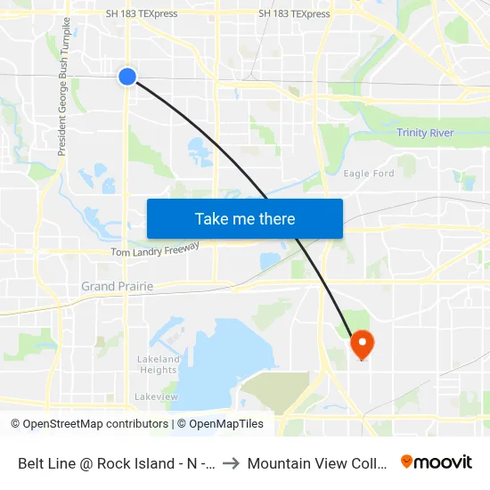 Belt Line @ Rock Island - N - FS to Mountain View College map