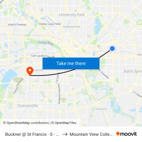 Buckner @ St Francis - S - FS to Mountain View College map