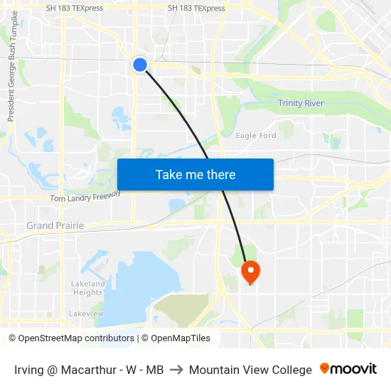 Irving @ Macarthur - W - MB to Mountain View College map