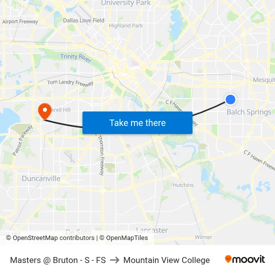 Masters @ Bruton - S - FS to Mountain View College map