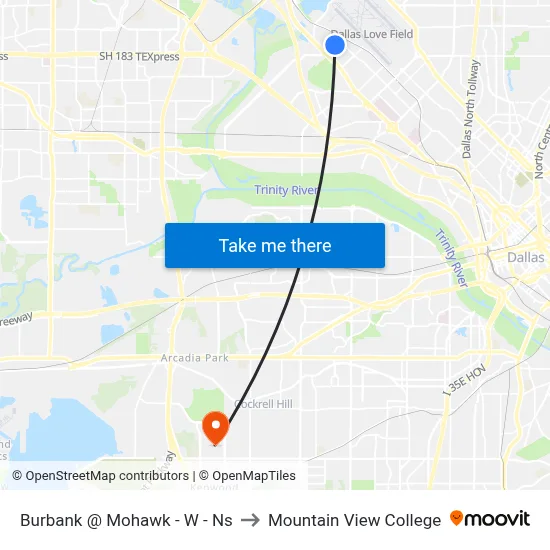 Burbank @ Mohawk - W - Ns to Mountain View College map