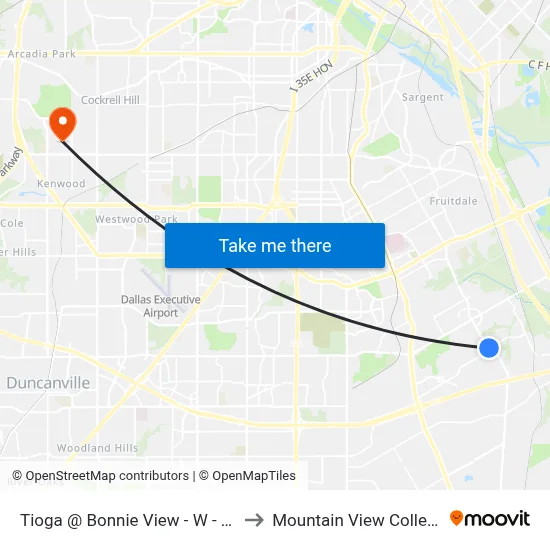 Tioga @ Bonnie View - W - Ns to Mountain View College map