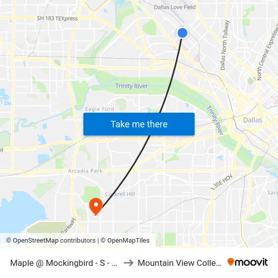 Maple @ Mockingbird - S - Ns to Mountain View College map