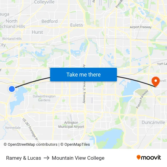 Ramey & Lucas to Mountain View College map