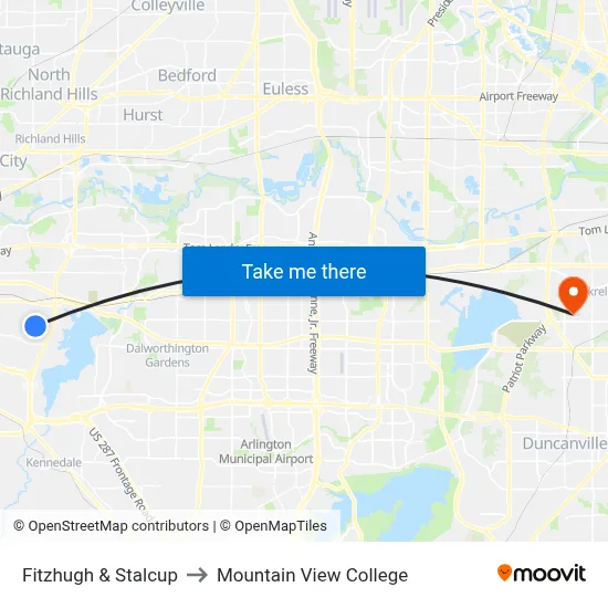 Fitzhugh & Stalcup to Mountain View College map