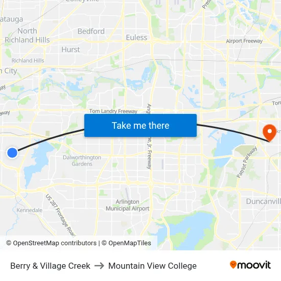 Berry & Village Creek to Mountain View College map