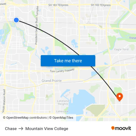 Chase to Mountain View College map