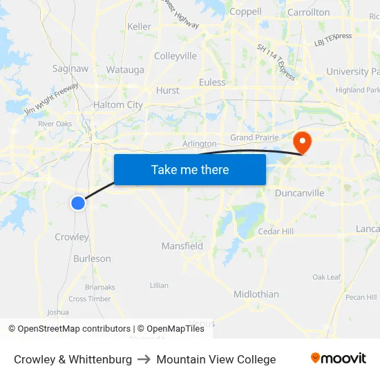 Crowley & Whittenburg to Mountain View College map
