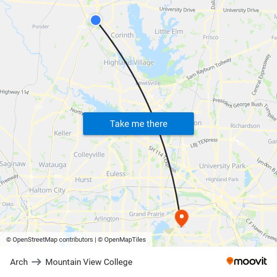 Arch to Mountain View College map