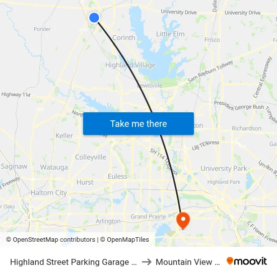 Highland Street Parking Garage (Hs Garage) to Mountain View College map