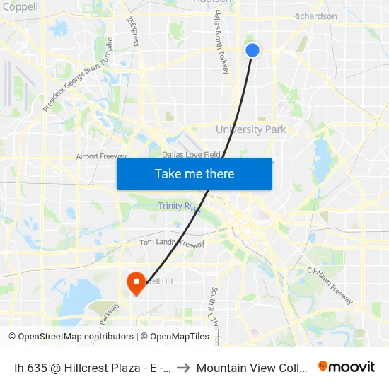 Ih 635 @ Hillcrest Plaza - E - FS to Mountain View College map
