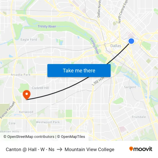 Canton @ Hall - W - Ns to Mountain View College map
