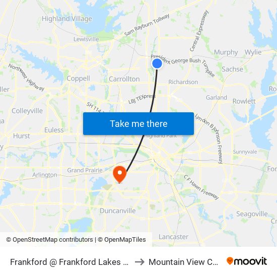 Frankford @ Frankford Lakes - W - Ns to Mountain View College map