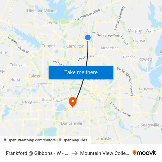 Frankford @ Gibbons - W - Ns to Mountain View College map