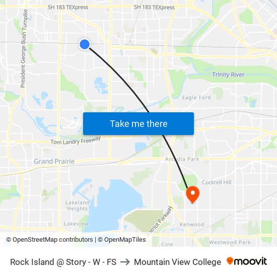 Rock Island @ Story - W - FS to Mountain View College map