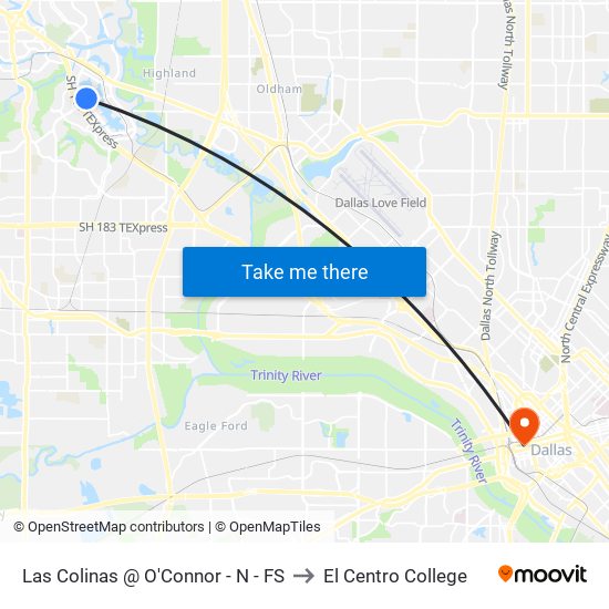 Las Colinas @ O'Connor - N - FS to El Centro College map