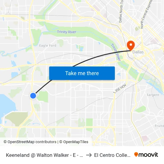 Keeneland @ Walton Walker - E - FS to El Centro College map
