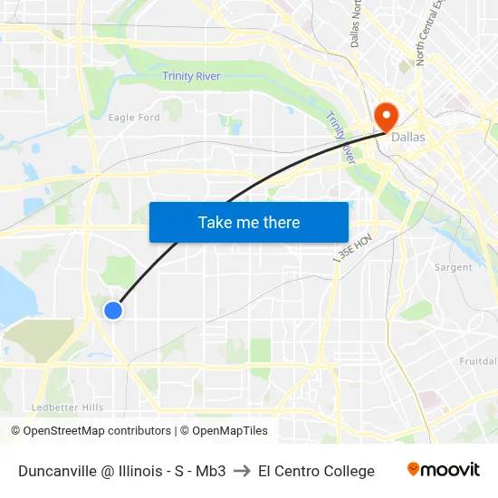 Duncanville @ Illinois - S - Mb3 to El Centro College map