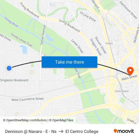 Dennison @ Navaro - E - Ns to El Centro College map